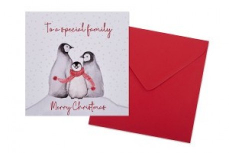 Festive penguin Family Card