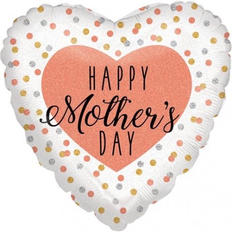 Happy Mothers Day Glittering Rose Gold Balloon