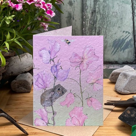 Sweet Pea And Mouse Plantable Seed Card