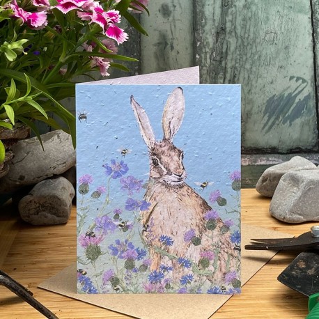 Hare And Wildflower Plantable Seed Card