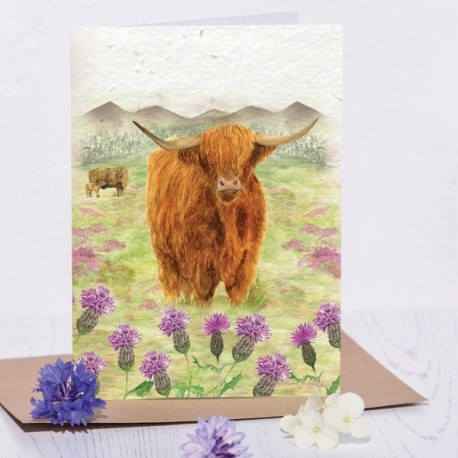 Highland Cow Plantable Seed Card