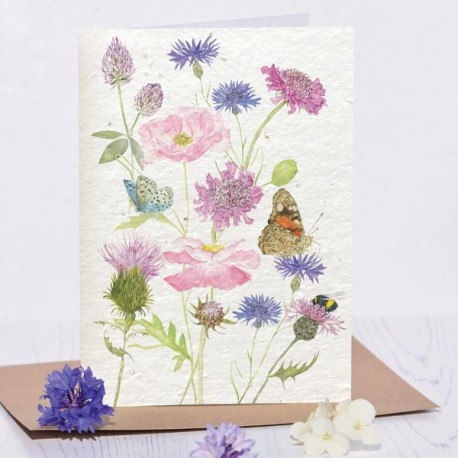 Butterfly And Wildflower Plantable Seed Card
