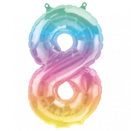 Number 8 Foil Balloon – Pastel Ombre